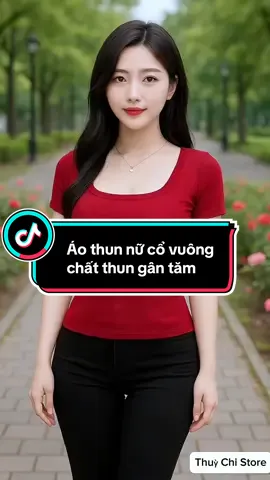 Áo thun nữ cổ vuông chất thun gân tăm. #aothun #thoitrangnu #xuhuong #viral #thinhhanh 