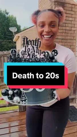 Death to 20s #goodbye20 #hello30 #cakeladygotcake #cakewiththecakelady #blackcake 
