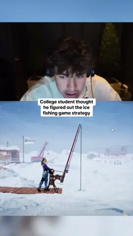 College student thought he figured out the ice fishing game strategy #kickstreaming 