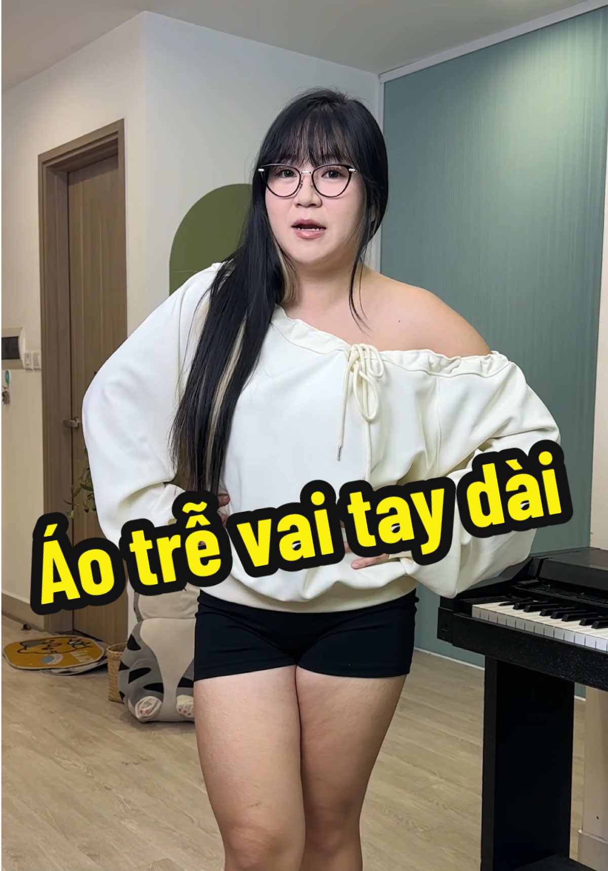 Áo trễ vai tay dài mùa đông dành cho mấy bà điệu nè #gaumacdo #aotrevai #aotrevaitaydai #aotrevaimuadong #reviewbigsize 