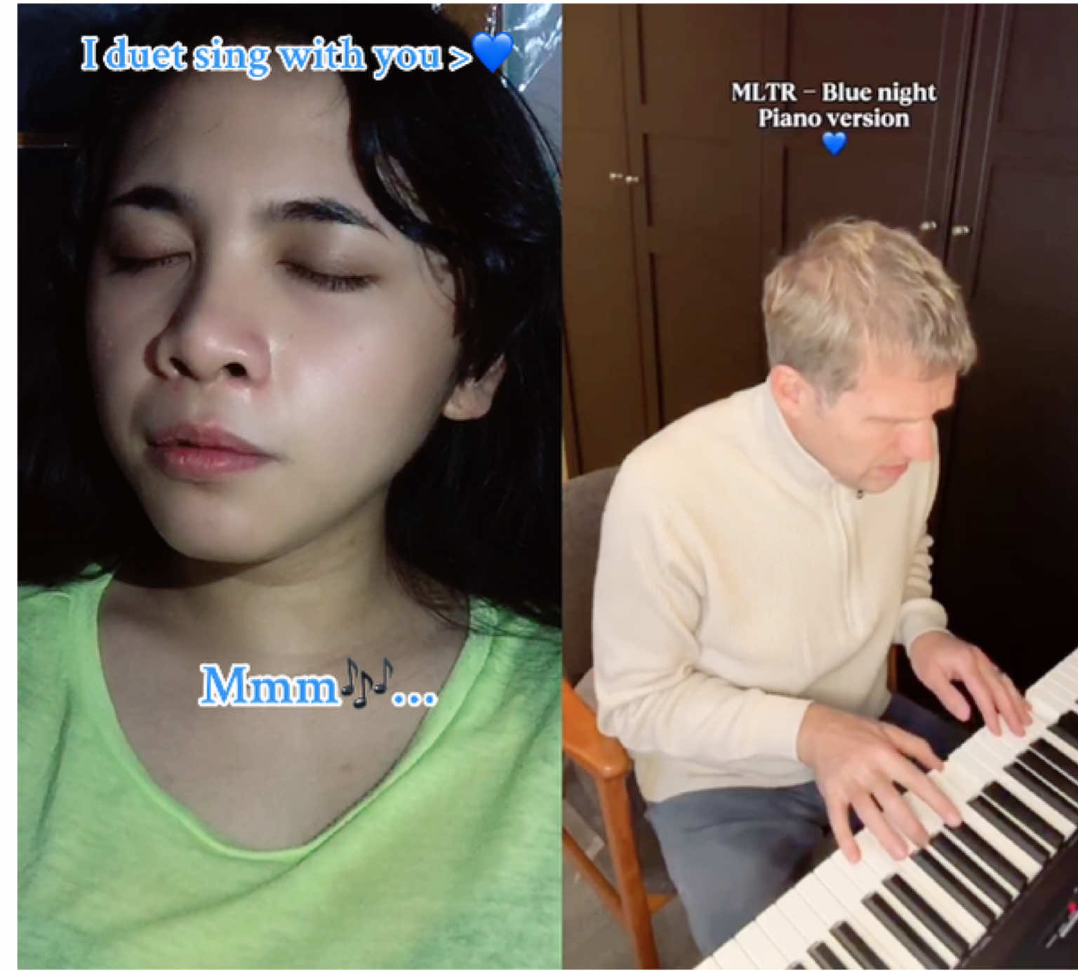 #duet with @Michael Learns To Rock #mltr together duet singing Blue night tonight of stars🙂✨