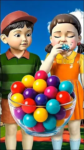 Squid Game AI Korean Snack Popping Candy Balls ASMR Mukbang #squidgame #squidgame2 #ai #asmr #eating #cute #funny #snacks #cartoon #shorts #viral #cutebaby #fyp #mukbang #foryou #foryoupage