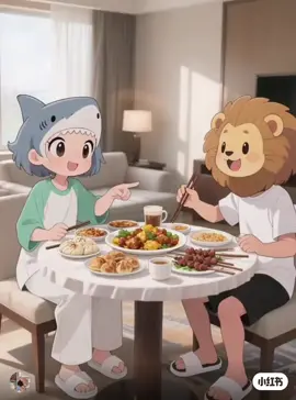 กินข้าวด้วยกัน🦁🦈🥰🥰🥰#shatou #sunyingsha #wangchuqin ❤️ thx cr.🌟🌟🌟