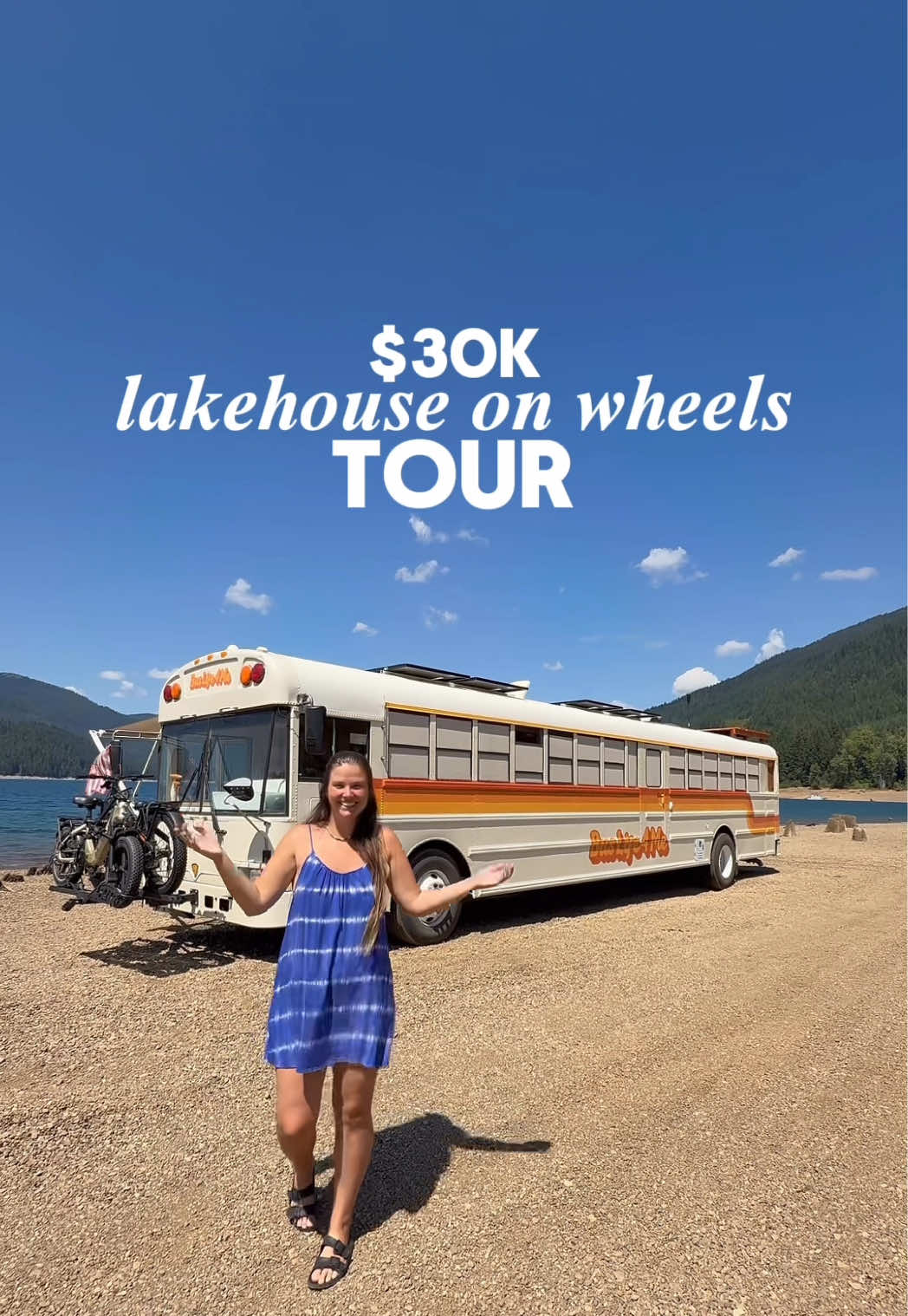 welcome our groovy lil home on wheels 🚌🌞💛🍄🌄 we spent every weekend for 3 years working on the conversion, on top of our full time jobs! we had never done a project like this before we so had to learn everything as we went. it wasn’t easy! there was an immense amount of sacrifice and hard work that went into making this dream our reality. but all the time and effort was so worth it to now be debt free, rent free, & traveling the USA!  #buslife #busconversion #vanlife #vanconversion #hometour 