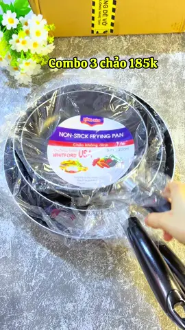 Combo 3 chảo chống dính đủ size 185k miễn ship #emchintaphoa #xuhuong #xh #chaochongdinh 