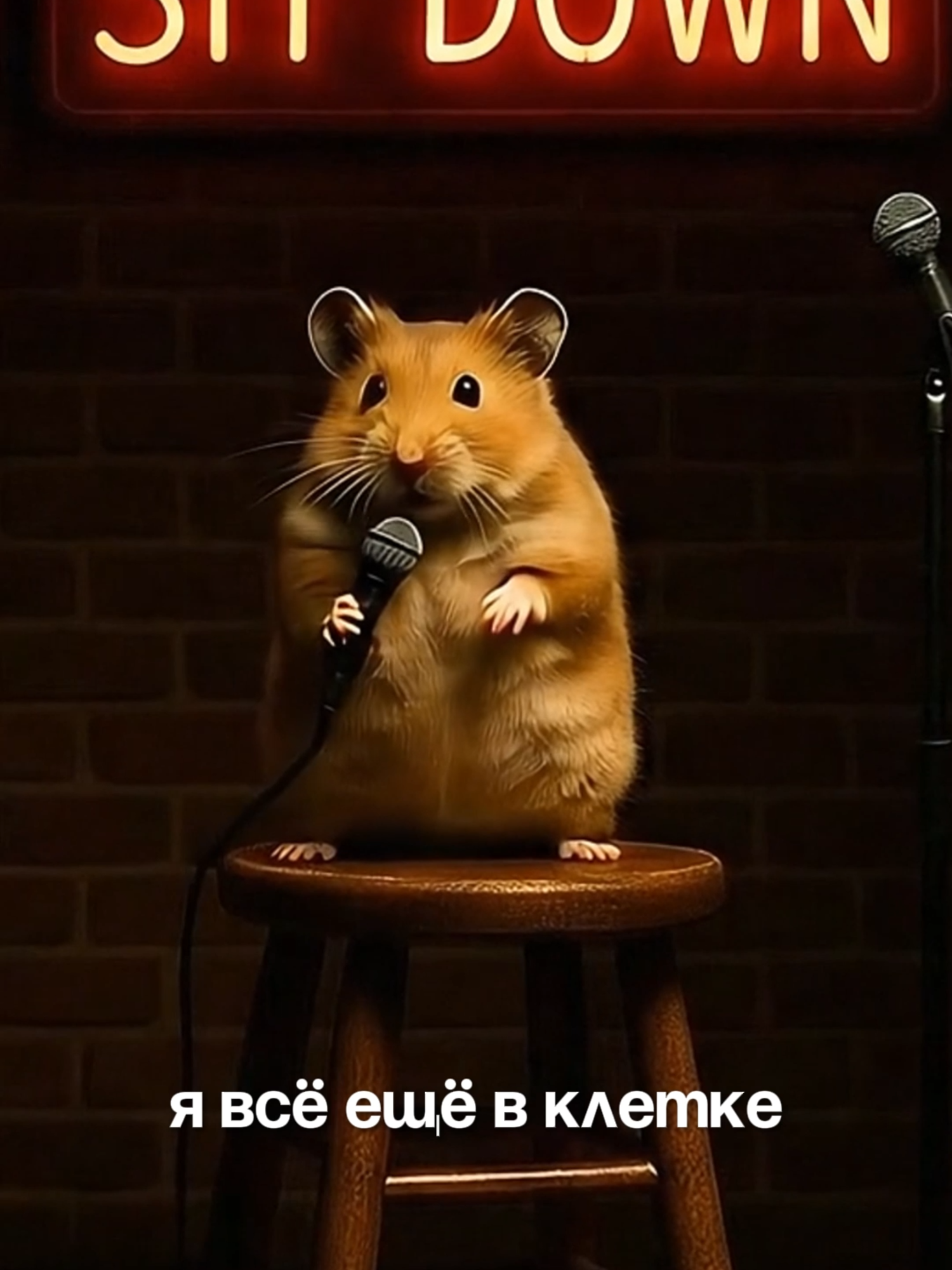 🐹 Хомяк вышел на стендап — зал в шоке 😂 Больше закулисья и секретов 👉 в профиле 🔑 #хомяк #стендап  #юмор #животные #standup #ai