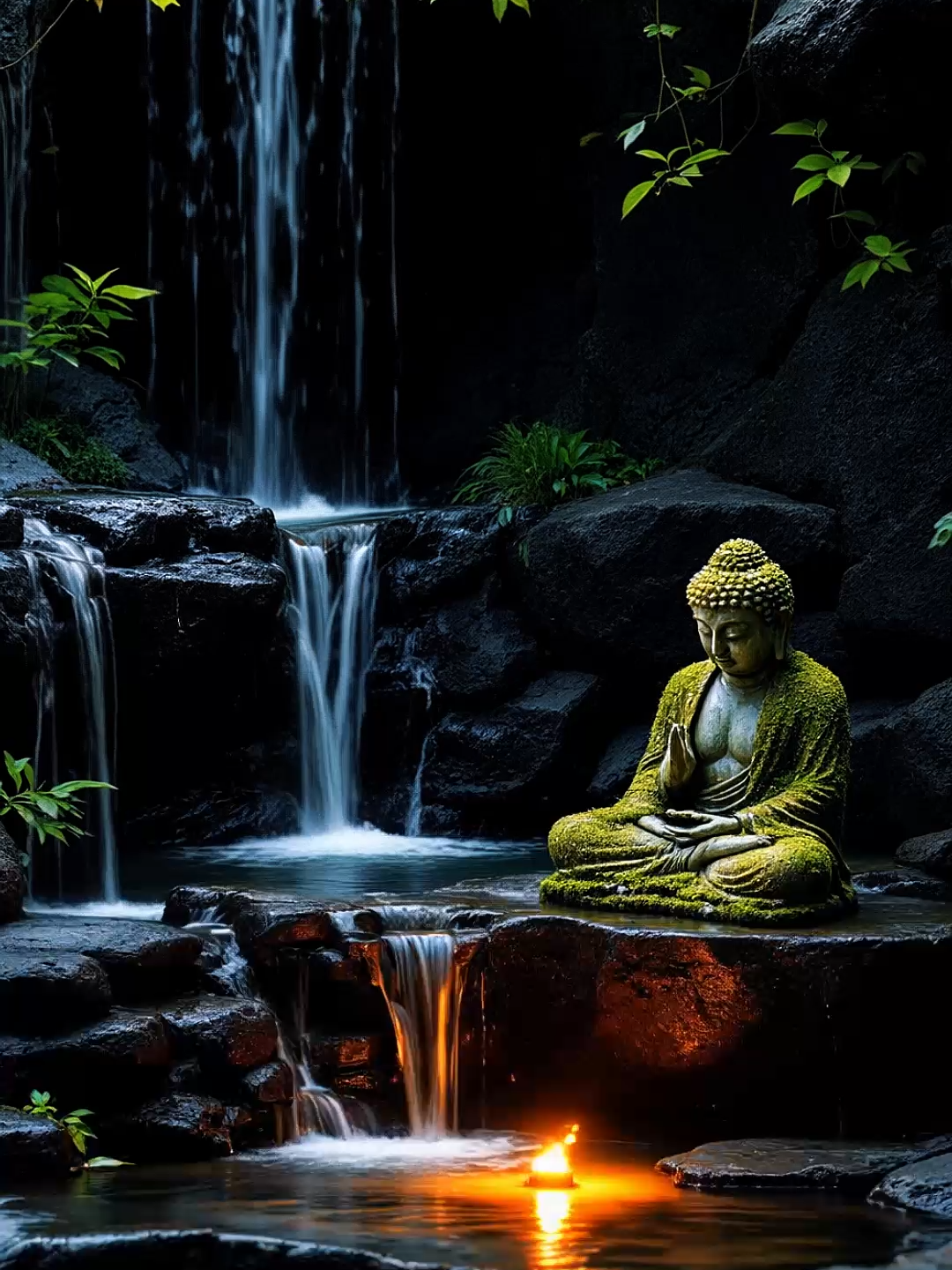 Live Wallpaper | Zen Waterfall Sanctuary #zen #waterfall #livewallpaper #peacefulambience #buddhavibes #tranquility #zengarden #aivideo #relaxing #phonewallpaper #wallpapervideo
