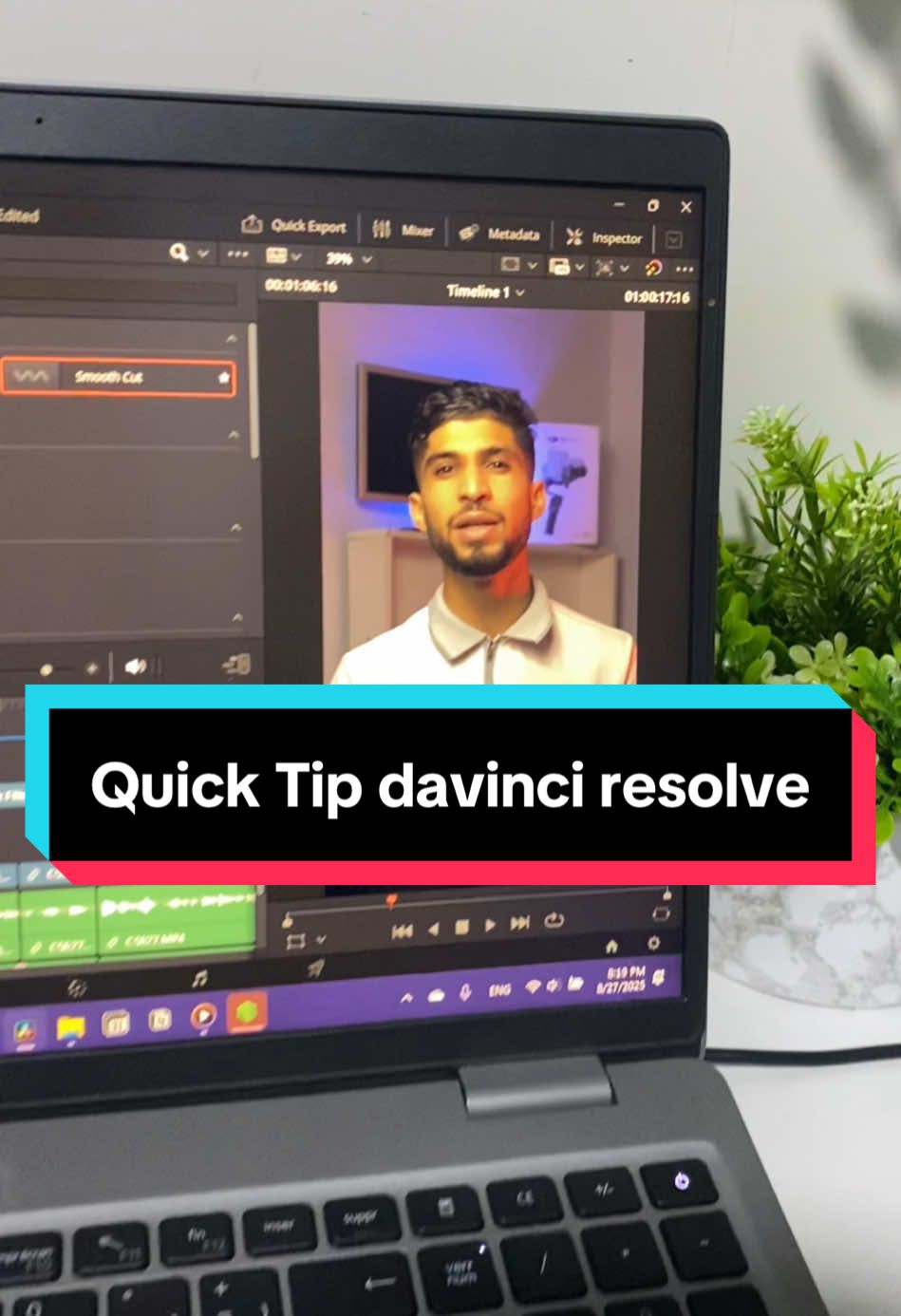 Quick Tip in davinci resolve, The smooth Cut #davinciresolve #videoediting #viral #contentcreator 