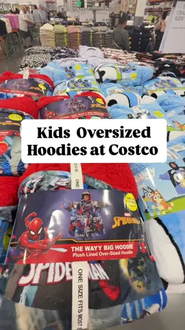 Kids oversized hoodies are back at Costco!! They are so warm and cozy!!! I’m definitely getting one for my Ethan I’m loving the Spider-Man. Send this to someone that would love these and follow for more new Costco finds  #costco #costconew #costconewdeals #costcodeals #costcofinds #costcomusthaves #costconewproducts #spiderman #bluey #hellokitty 