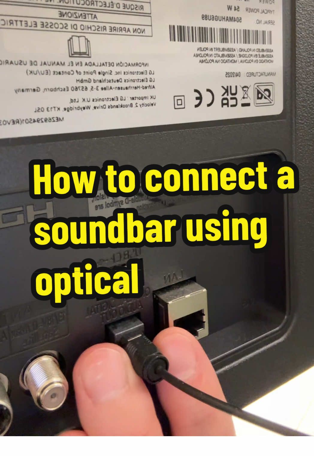 Did it work? #connect #soundbar #opticalcable #lgtv #fyp 