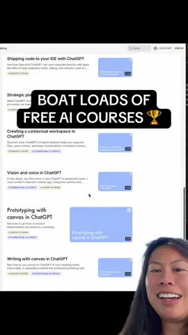 OpenAI Academy offers free beginner tutorials on how to use ChatGPT as a business, teacher, nonprofit, government, etc. it’s come a long way with a lot more material now. Link is in the video! #ai #chatgpt #learning #sabrinaramonov 