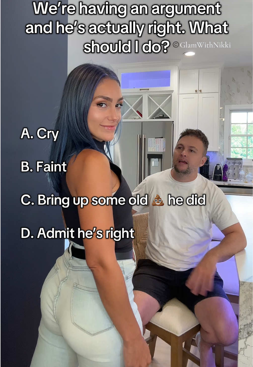 Help me decide!!!😂😂 #glamwithnikki #nikkiandseb #couples #couplescomedy #couplehumor 