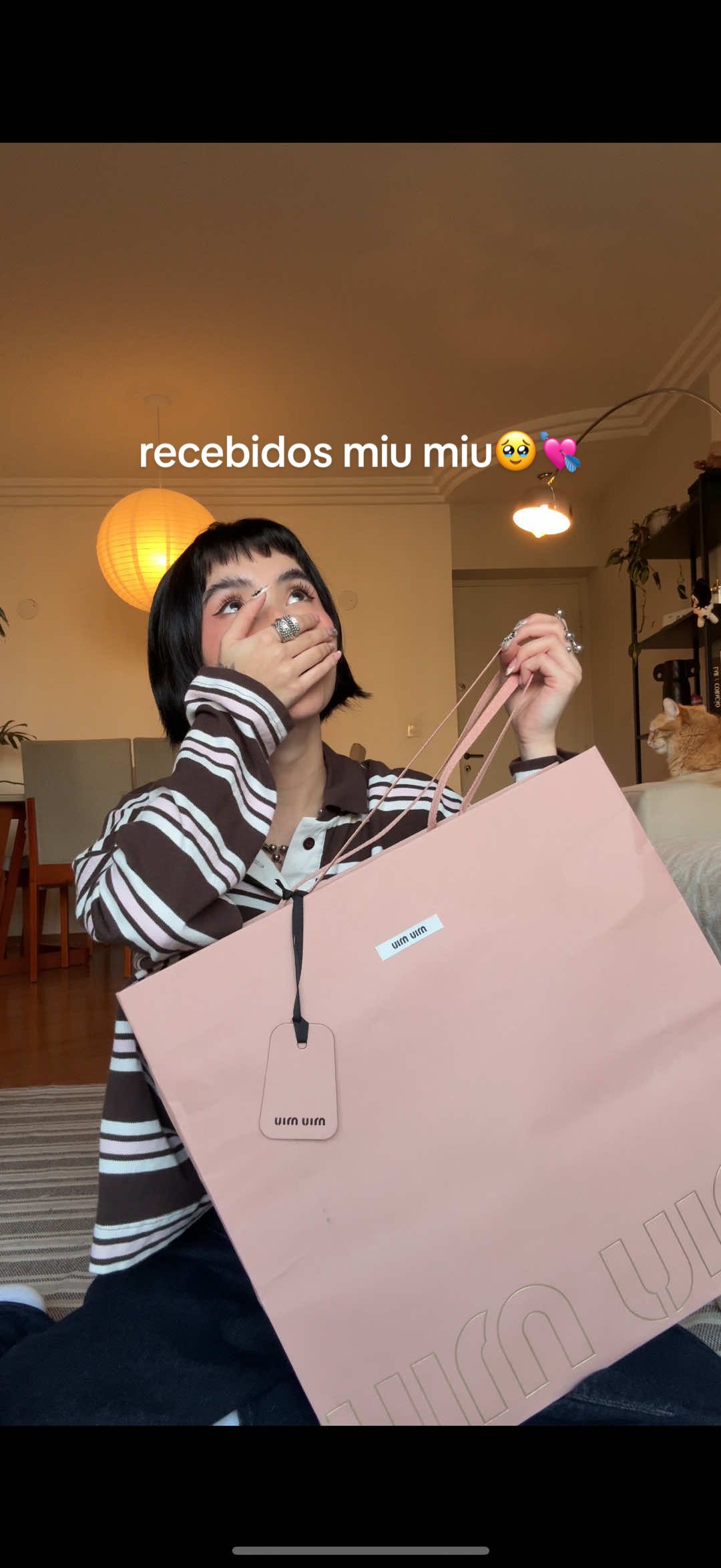 melhor recebidos da história🥹💘 e sem dúvida não só pelo bem material (que era um sonho) mas também pelo que ele representou pra mim nesse momento! saibam que tudo que vocês acreditarem fielmente e se esforçarem ao máximo, pode sim se realizar💘 eu fiz meu próprio milagre e hoje tô vivendo essa vida, que nunca imaginei viver nem nos meus melhores sonhos!  eternamente obrigada @Miu Miu  #recebidos #miumiu #fashiontiktok 