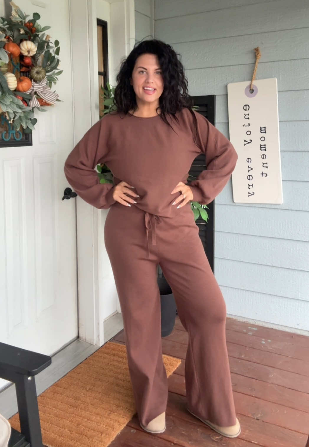 This is like 🧈  #softsweater #sweaterset #balloonsleeve #casualstyle #twopieceset 