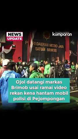 Markas Brimob Polda Metro Jaya di Jalan Usman Harun, Jakarta Pusat, ramai didatangi ojek online (ojol), Kamis (28/8) malam sekitar pukul 22.07 WIB.  Pantauan di lokasi, tampak massa ojol berdiri di depan Mako Brimob Polda Metro Jaya. Mereka menyampaikan tuntutan soal dugaan rekan mereka tertabrak mobil rantis polisi saat demo di sekitar Pejompongan, Jakarta Pusat.  