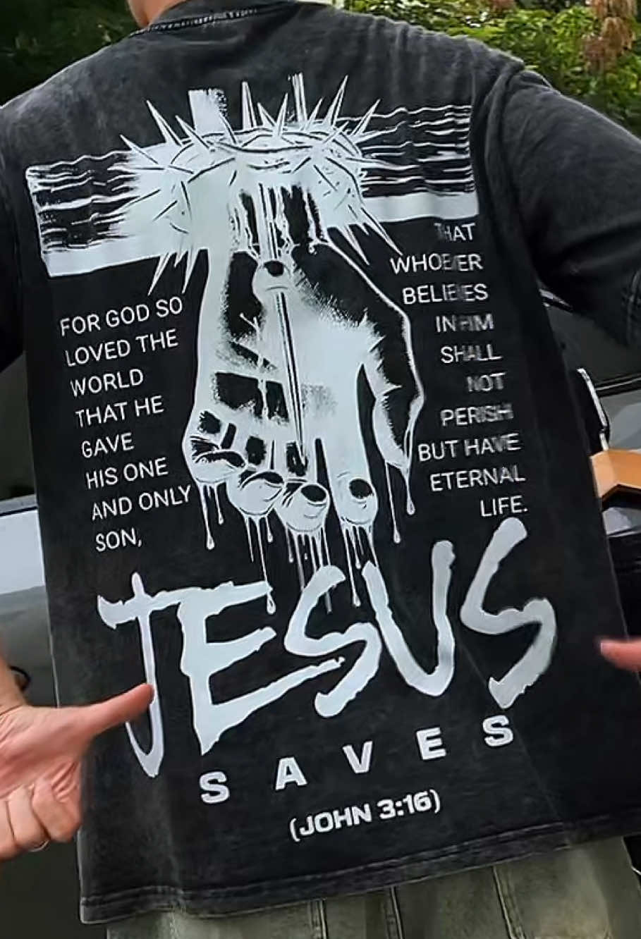 Streetwear but make it faith ✝️ #JesusSaves #ChristianStreetwear #FaithOverFear #John316 #faithstyle #StreetWear #tshirt #fyp #viral 