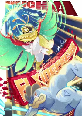 mega hawlucha, flying press!!! #pokemon #pokemonlegendsza #hawlucha #digitalart 