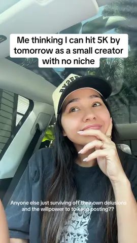 Slightly delusional? Sure. But not willing to give up until I crush my goals as a small creator trying to grow their account? No. #smallcreator #growth #tiktokgrowth #womensupportingwomen 