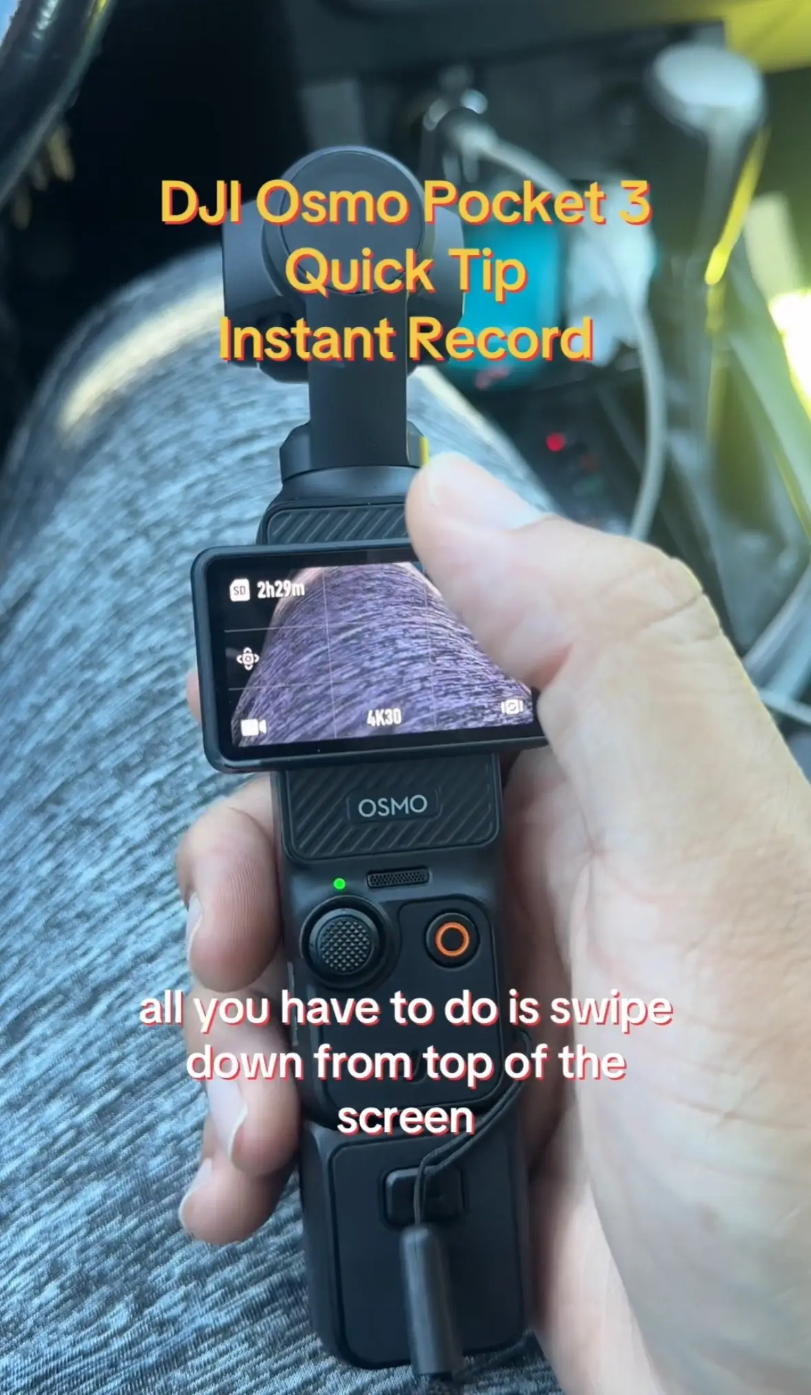 all you have to do is swipe down from top of the screen and tap the second icon at the top and then screen rotate and capture you turn that on. Whenever you turn your camera off and you turn it back on it instantly begins recording if you really want to capture a shot real fast #djiosmopocket3 #dji #osmopocket3 #djiosmo #djiglobal 