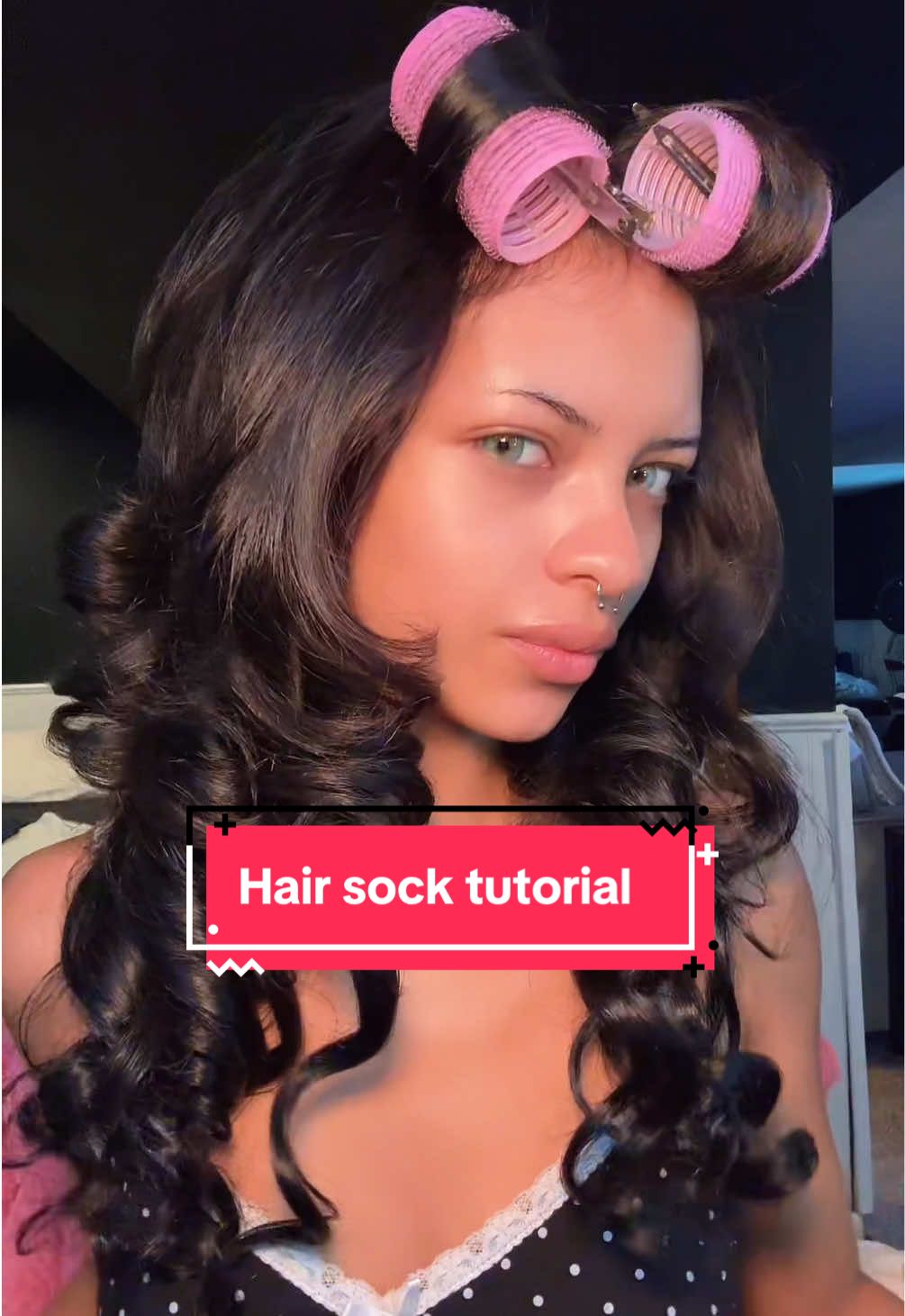 My updated hair sock tutorial 🧦#fyp #hairsockcurls #hairtutorial 