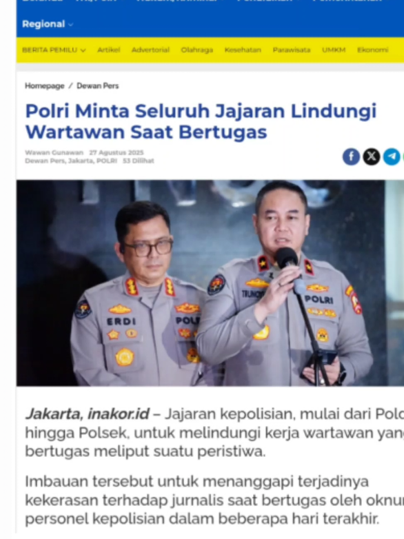Polri minta seluruh jajaran lindungi wartawan saat bertugas. #polri #wartawan #warganetpangandaran #warganetpangandaranchannel #agitwong 