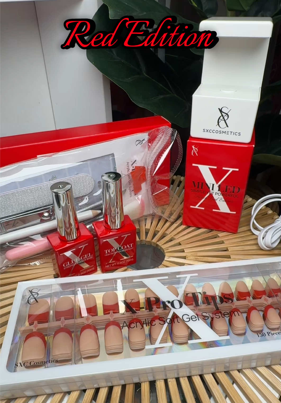 SCC Cosmetic X-Pro Tips French Tip Press Pn Nails - French Red Edition Starter Kit - Me encantan todos los nuevos tonos de clores que an sacado, estoy muy emocionada de poder mostrárselos #nail #frenchtipnails #trending #pressonnails #cute 