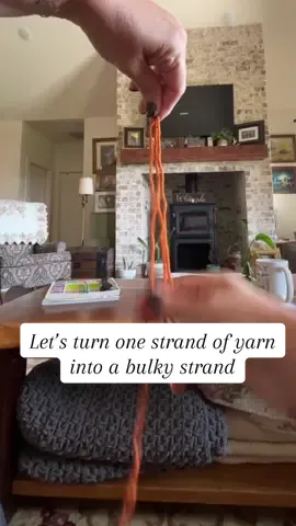 I needed some bulky orange for a project and only had one skein of worsted weight. See how easy it is to improvise!!  #fyp #crochetersoftiktok #crochet #crochettutorial #crochettips 