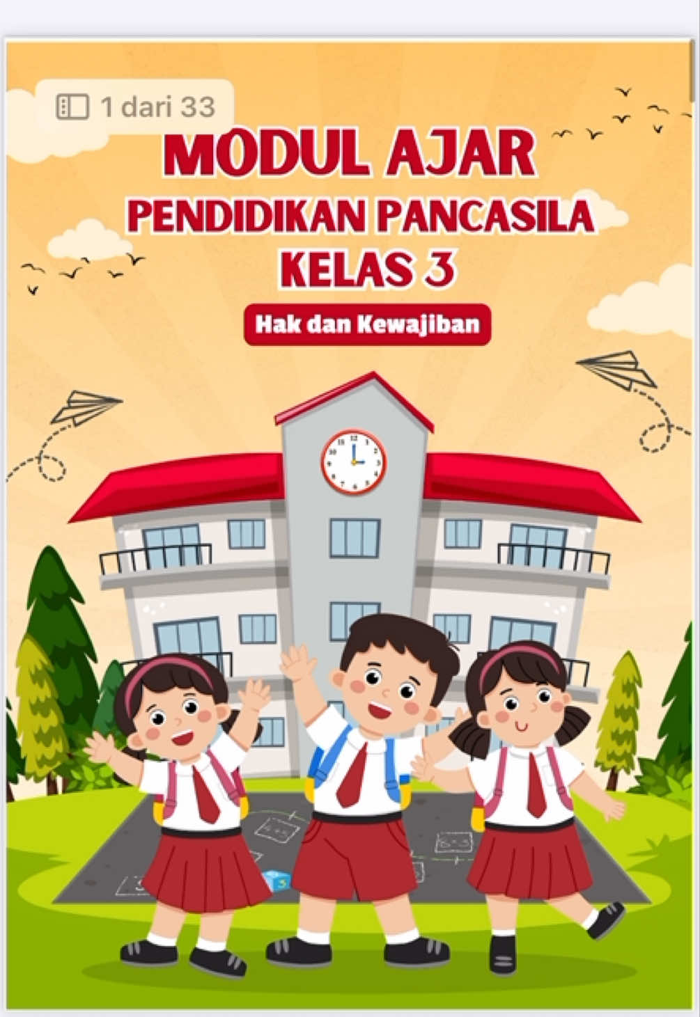 Modul Ajar Deep Learning atau pembelajaran mendalam menggunakan CP terbaru no 46 2025. Modul mapel Pendidikan Pancasila Kelas 3 