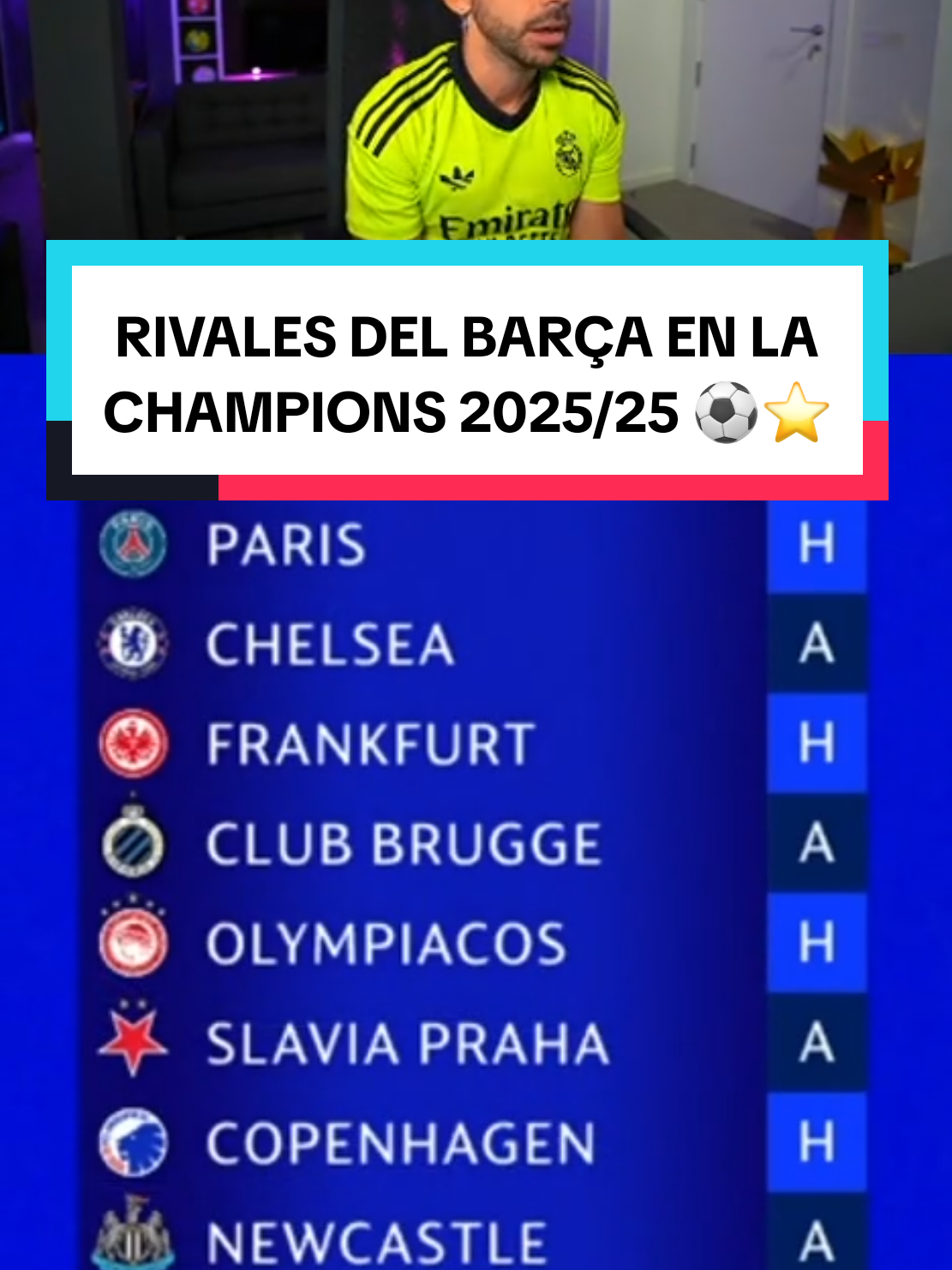⚽ LOS RIVALES del FUTBOL CLUB BARCELONA en la CHAMPIONS LEAGUE 2025/26 ⭐ #djmariio #fcbarcelona #barça #fcb #championsleague 