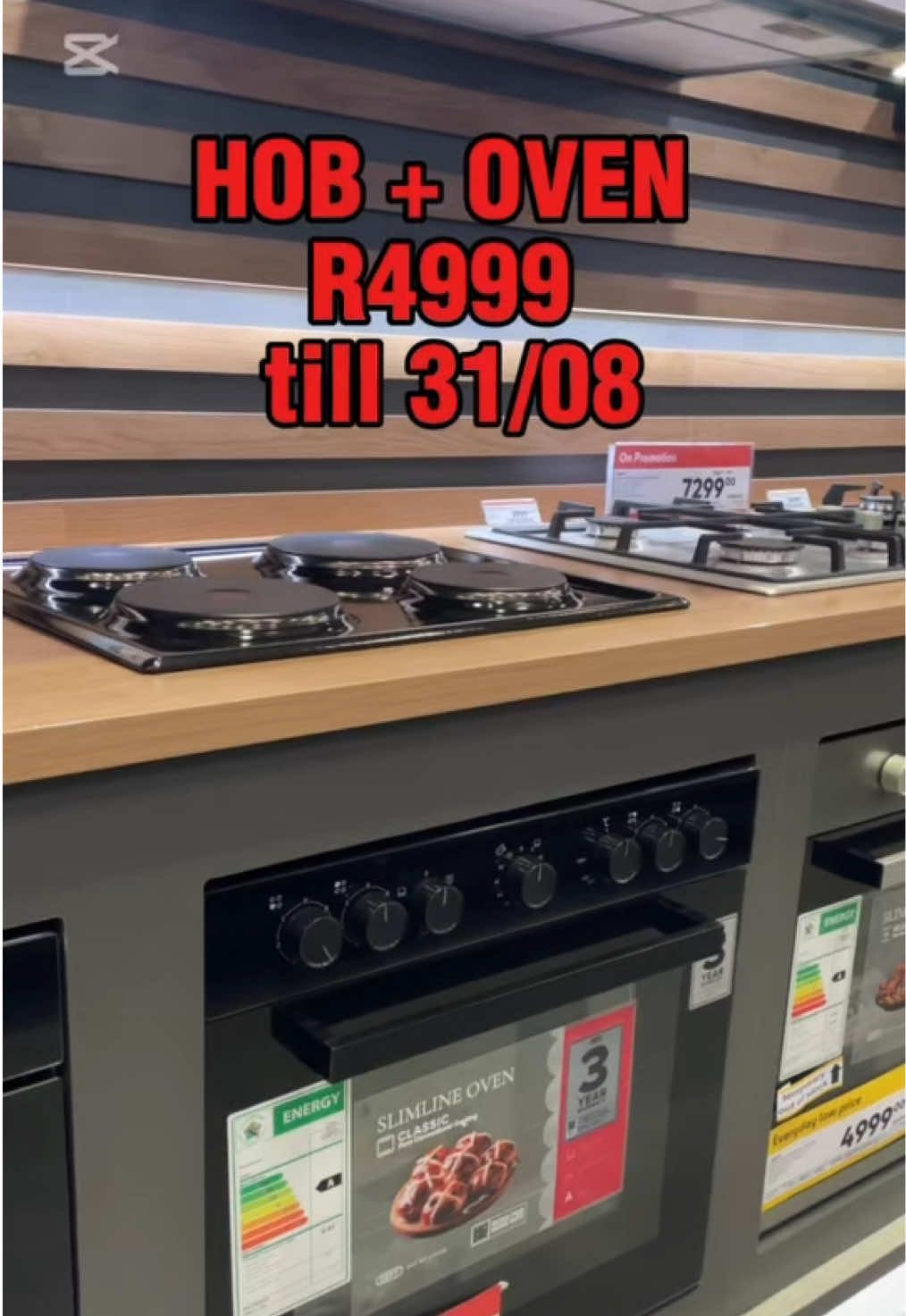 Note item is : Solid hob with slimline classic oven #kitchenappliances #oven #ovenandhob #kitchenhob #modernhomedecor 