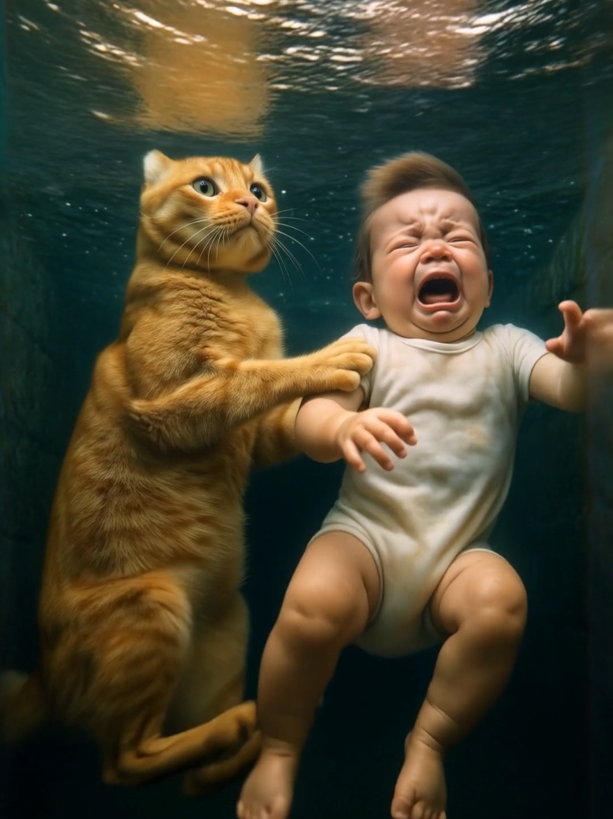 Cat save baby life #cat #catlover #unitedstates #viralvideos #baby 
