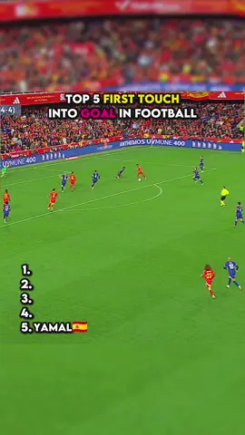 Top 5 first touch into goal in football #football #firsttouch #fyp 