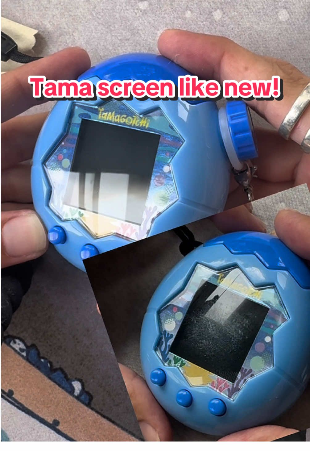 For those Tama lovers, you will be surprised with the results!  No more tears, this works 100%! I hope this was helpful 🥰  Let me know if you try!  #tamagotchiparadise #polishwatch #scratches #tamagotchi t#howtofixyourtamascreen 