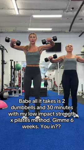 Follow my progressive overload 6-week strength and pilates challenge!! We start Monday, September 1st! #tonedarms #dumbbellworkout #fullbodyworkout #pilatesandweights #workoutsforwomen 
