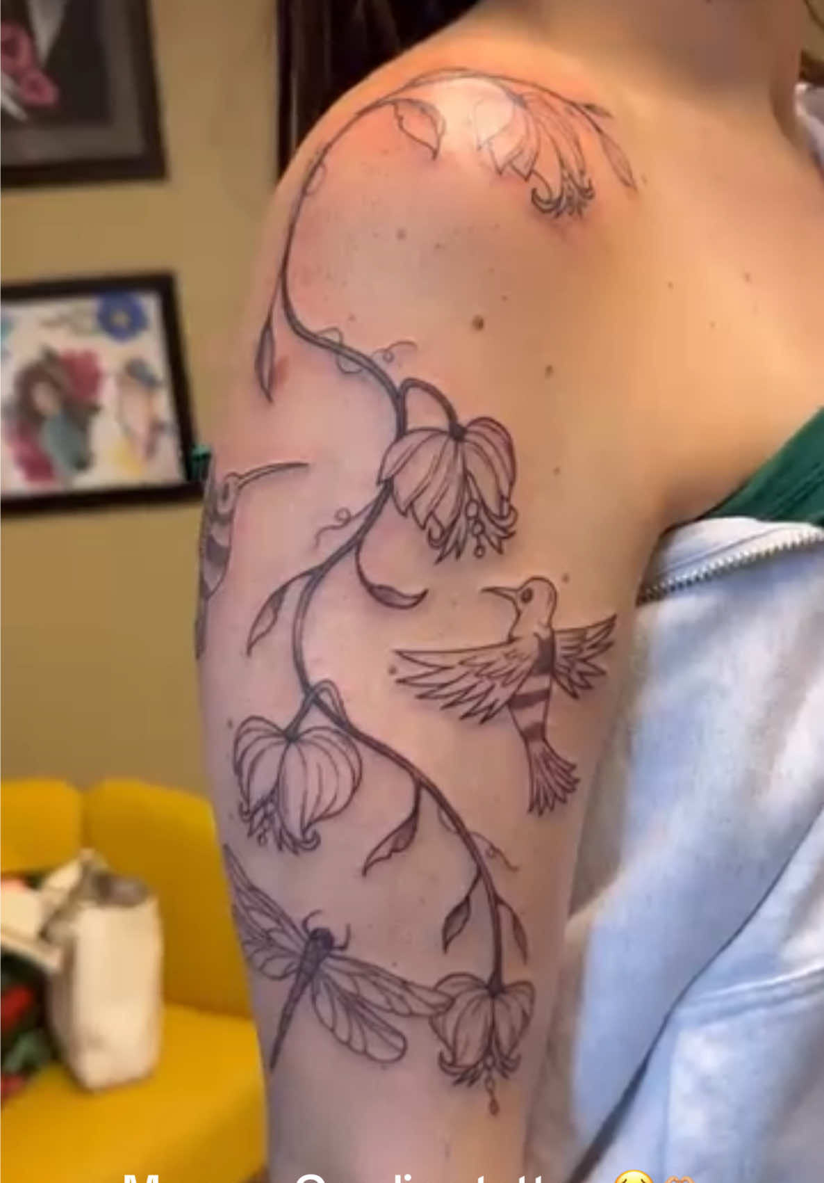 So madly in love with my new Coraline tattoo done by @skye_tattooing (on Instagram, located in Chicago) inspired by the Coraline tattoo from @pigeon.poke.s  🫶🏼 #tattoo #coraline #coralinetattoo #tattooideas #coralinejones 