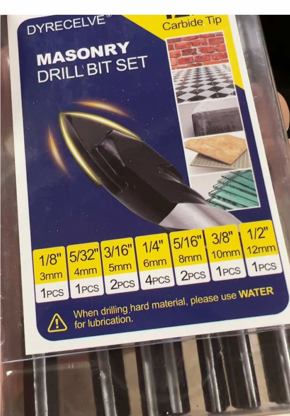 12 Piece Masonry Drill Bit Set. #masonrydrillbits #dyrecelvemasonrydrillbits #drillbits #drillbitset #concretedrilling 