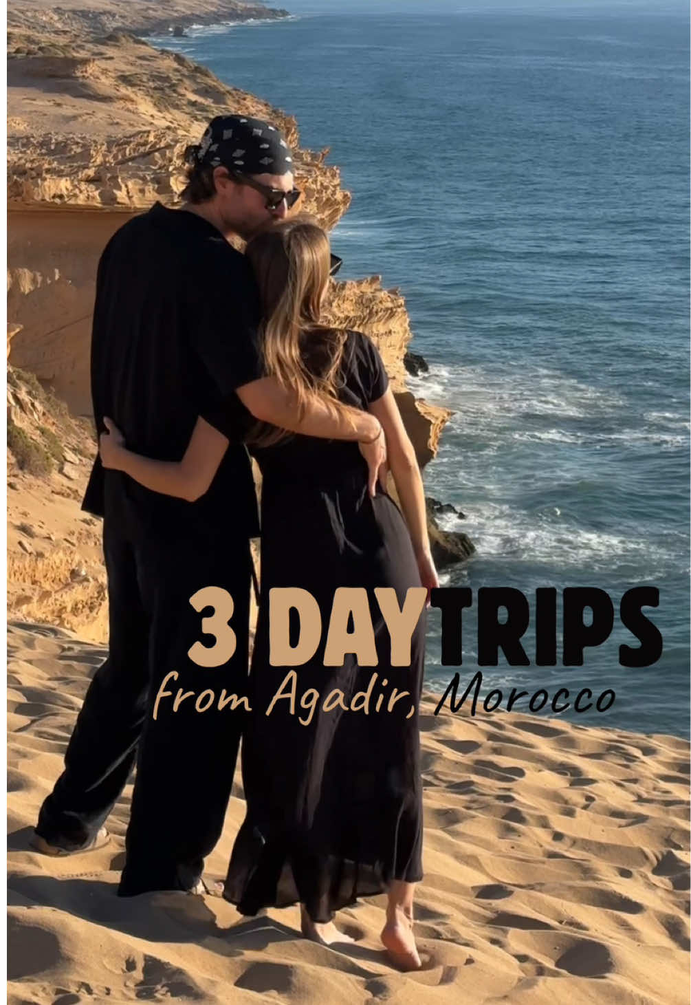 ⬇️3 unforgettable day trips from Agadir 🤯 If you're based in Agadir, here are three spots you absolutely can't miss: Taghazout: Morocco's surf capital, north of Agadir! Even if you don't surf, the laid-back vibe and beachfront cafés are perfect for chilling. The whole town runs on surf time! 🏄‍♂️ Paradise Valley: natural pools in the High Atlas Mountains. Pro tip: bring water shoes for the rocks and be ready for some seriously cold but refreshing swimming! 💙 Timlaline: The hidden gem with awesome cliffs, dunes, and zero crowds. Awesome place for fun like driving ATV in the dunes or sand surfing or for bonfires after sunsets at the beach! 🌅 Each trip is totally doable in a day and shows you a completely different side of this region! 🇲🇦 💾 save for having an adventure on your next agadir trip  #agadir #daytrips #morocco #travelidea #travelcouple 
