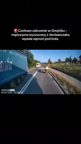 🚨Czołowe zderzenie w Gnojniku – mężczyzna wyrzucony z dostawczaka wpada wprost pod koła. #braciakleczek 