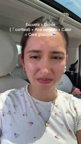 Siento mi maquillaje sucio🫩😭  EXPLICACIÓN: el estrés sube el cortisol y el ambiente cerrado con calor y poca ventilación hace que tu piel saque más grasa y y te sientas “sucia”🫠  #schoolair #cortisol #airedelaescuela #dirtymakeup #escuelapublica 