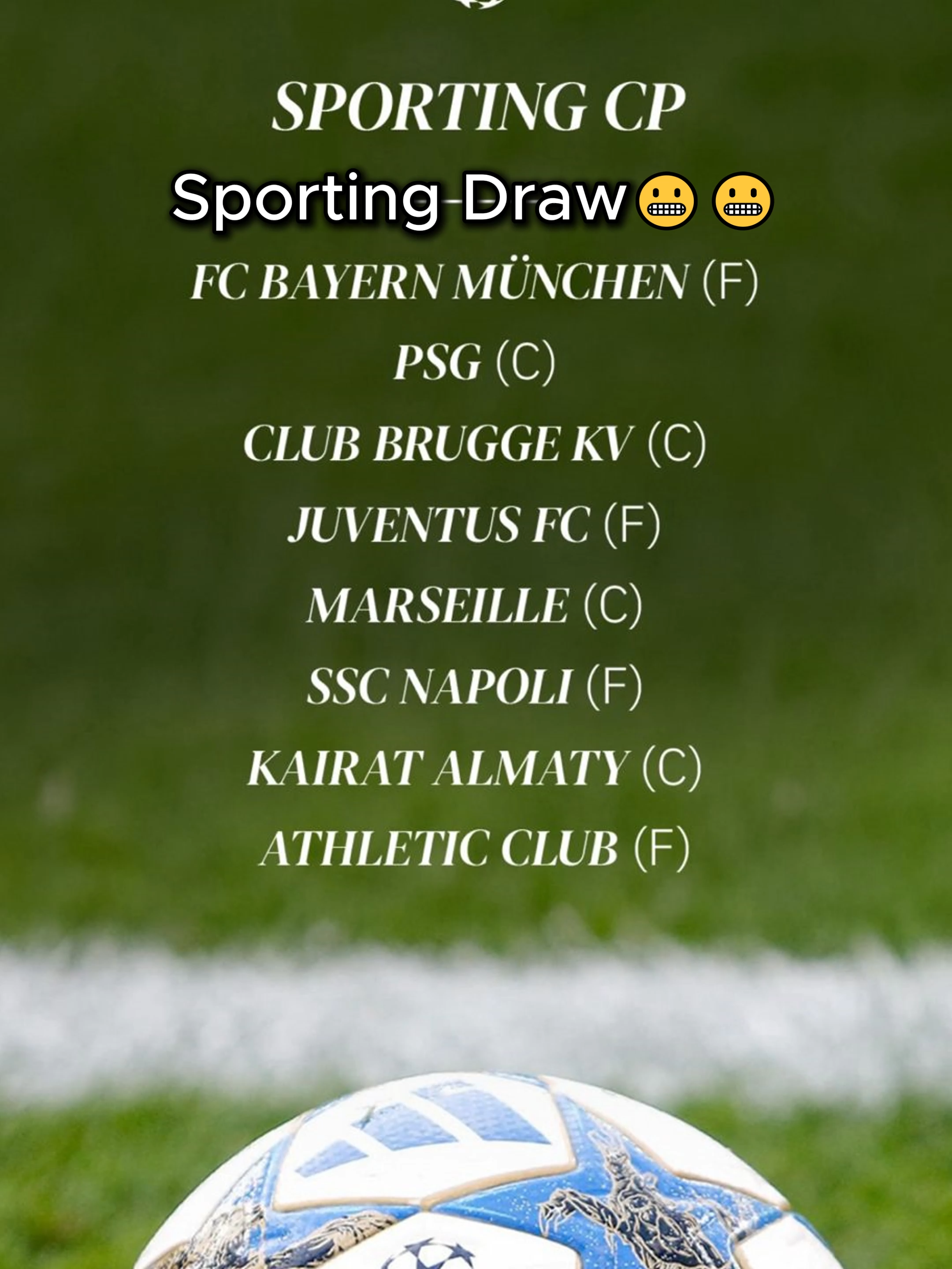 Para cima deles Sporting #sporting #sportingadeptos #sportingcp #fyp #sportingmanchestercity #sorteio #championsleague