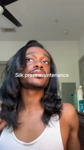 This is how I’ve been able to maintain my silk press throughout the week -I wrap my hair every night with a satin wrap, wig cap, and a bonnet sometimes a scarf -I put my hair in a bun when it’s to humid or it starts to rain  - keep a portable umbrella or a shower cap on me  - also banana clips, claw clips will help as well plus they make cute hairstyles  I hope this helps  #silkpress 