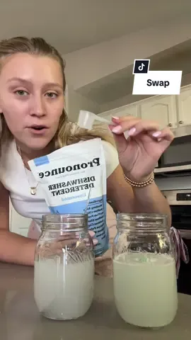 Non toxic switch! Dishwasher detergent #dishwasherdetergent #nontoxic #nontoxicswaps #KitchenHacks #momtips 