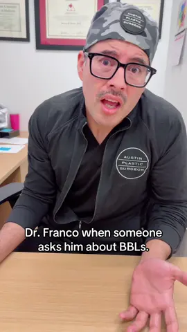 Dr. Franco can talk the talk when it comes to all things plastic surgery. #austinplasticsurgeon #officehumor #lol #bblking #plasticsurgeon 