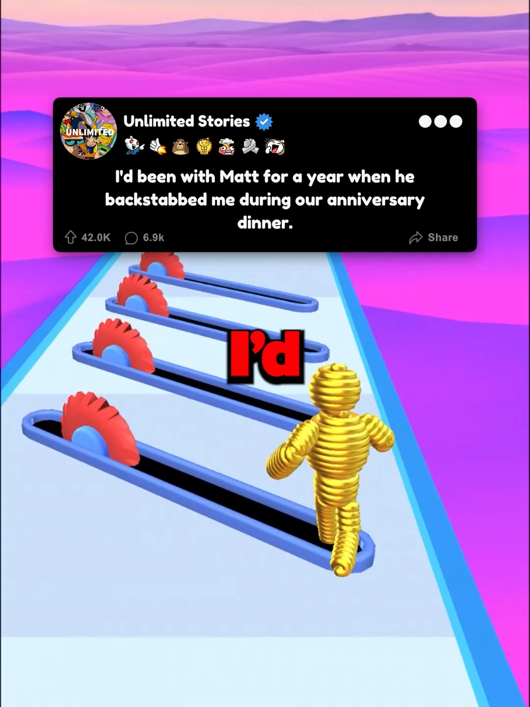 I'd been with Matt for a year when he backstabbed me during our anniversary dinner. Full Video on Unlimitedstories Youtube  [FULL STORY] I'd been with Matt for a year when he backstabbed me during our anniversary dinner.  I do not own this video, I am posting it purely for views and all the views for the long video can go straight to the original creator. If Unlimitedstories sees this video and would like to take these videos down please message me directly  #reddit #redditreadings