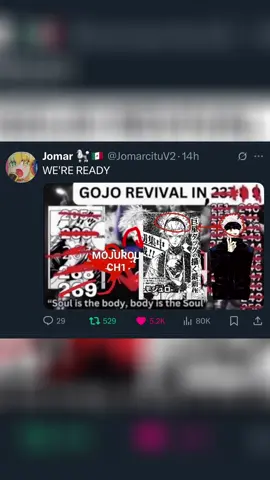 GOJO COMEBACK IN FIRST CHAPTER OF MOJURO 100% TRUST #jjk #jujutsukaisen #mojuro #gege #gojo #gojousatoru #gojocomeback #anime #animeedit #animanga #art #bl #fyp #fypシ #foryou #foryoupage #revive 