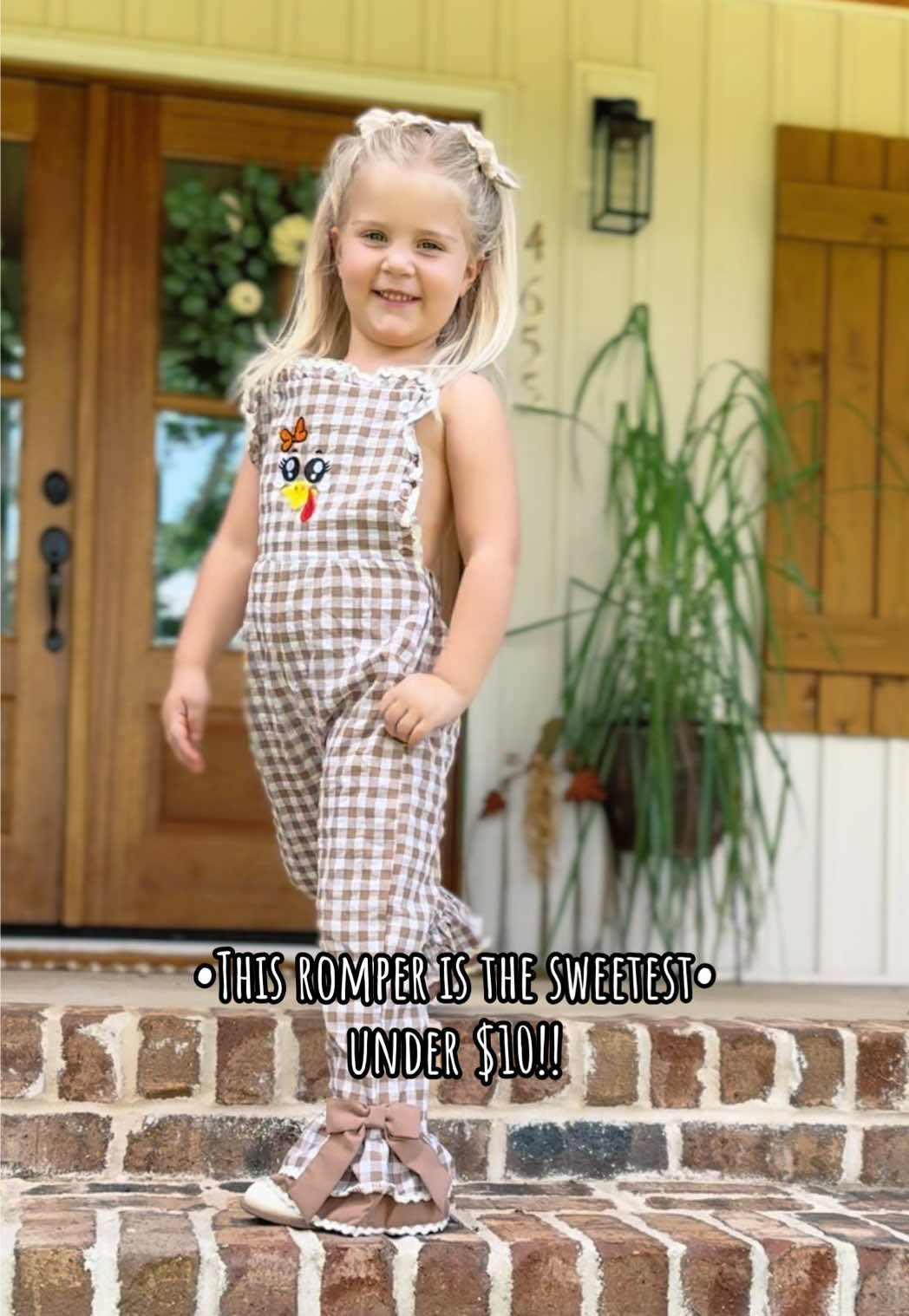 Your little girl needs this romper for Thanksgiving! #thanksgiving #turkeyday #kidsclothing #kidsoftiktok 