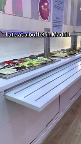 The food was alright…I do feel much better after I eat over here tho…like I don’t feel bloated or get a nasty feeling #spain #buffet #mukbang #eating #europe #madrid #trending #fyp 