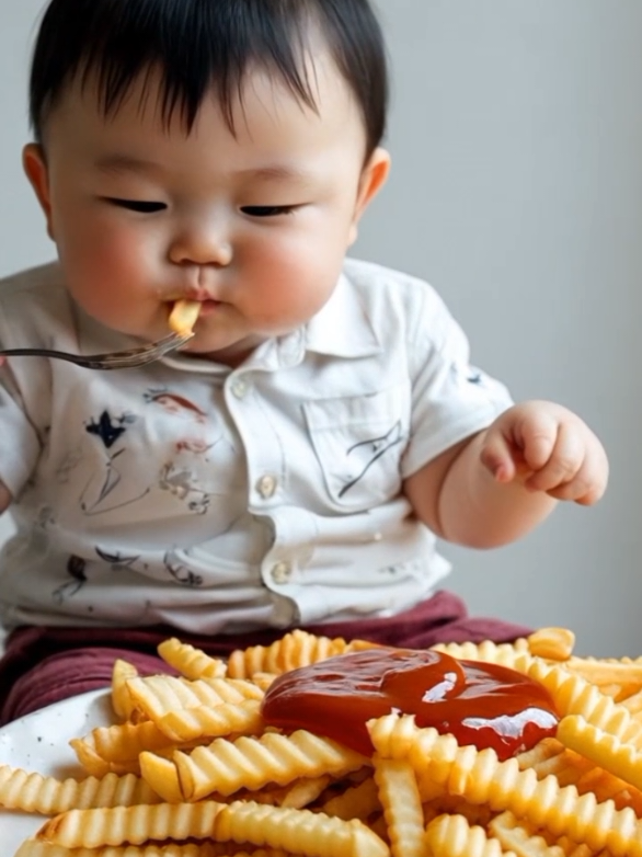 healthy baby eating crunchy fries after 5 years. #eating #mukbangvideo #mukbangs #mukbangeatingshow #fyp 