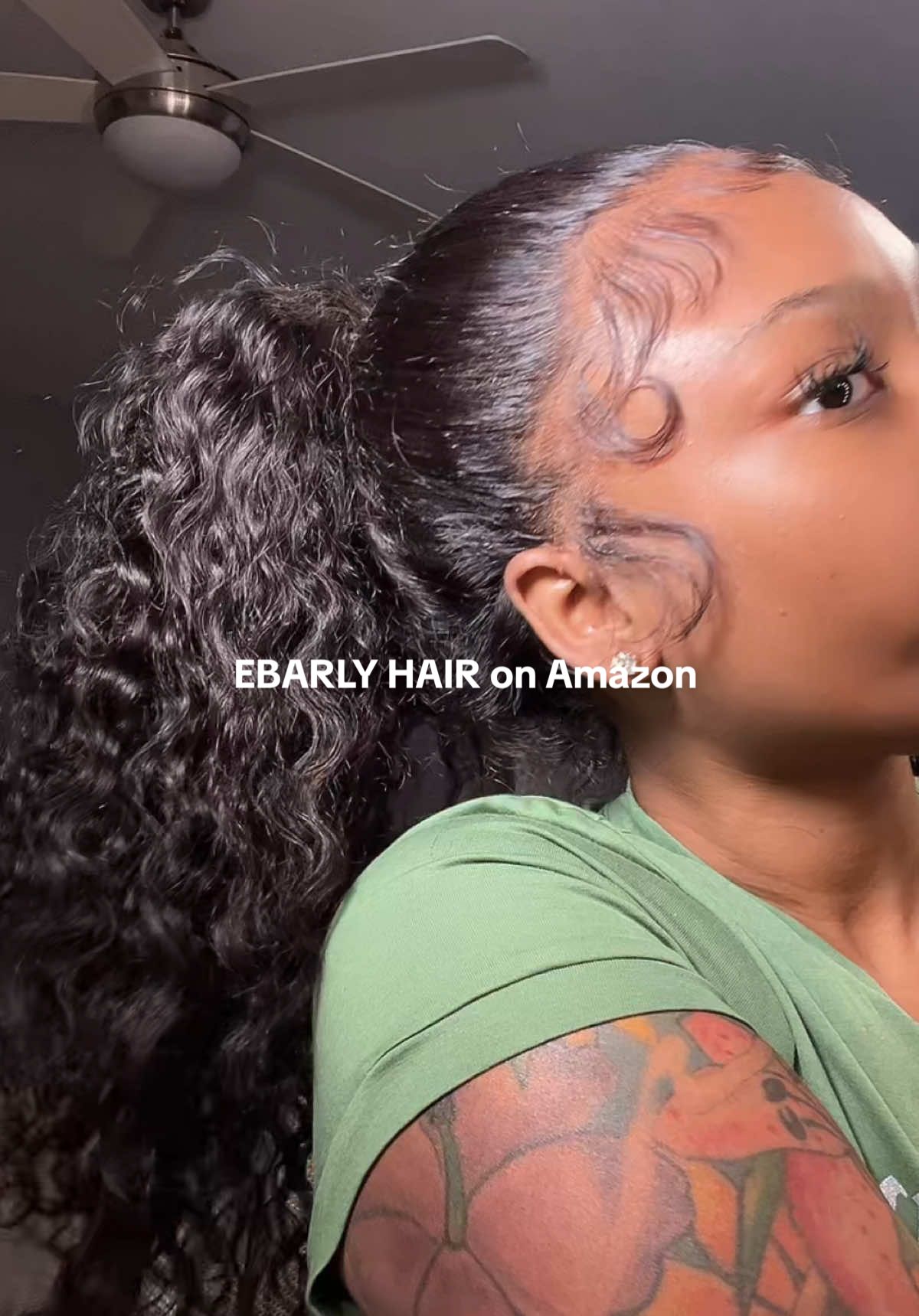 Another Amazon find | 26 inch Ebarly hair hidden Strap 360 lace wig | ~Check B!0 for this wig 💖~ #waterwavewig #naturalhairstyles #amazonfinds #messybun #wiginstall 