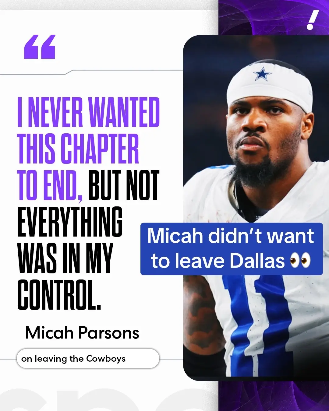 Micah said leaving the Cowboys isn't what he wanted 😔 #cowboys #dallas #packers #greenbay #traded